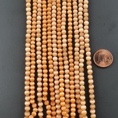 Occhio Di Gatto Arancio Perline Forma Tondo Liscio 04mm