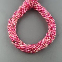 Agata Brasiliana Fucsia Sfumato Perline Forma Tondo Sfaccettato 03mm