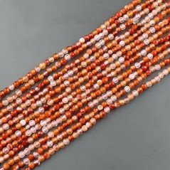 Corniola Brasiliana Multi Perline Forma Tondo Sfaccettato 03mm