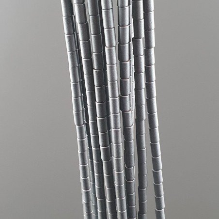 Ematite Perline Forma Cilindro Satinato-Matte Liscio Foro Passante 03X05mm