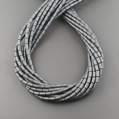 Ematite Perline Forma Cilindro Satinato-Matte Liscio Foro Passante  03X05mm