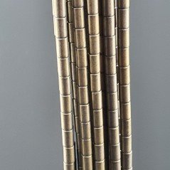 Ematite Perline Forma Cilindro Liscio Satinato-Matte Foro Passante 03x05mm