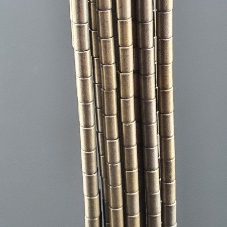 Ematite Perline Forma Cilindro Liscio Satinato-Matte Foro Passante 03x05mm