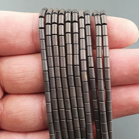Ematite Perline Forma Cilindro Pepite Liscio Satinato-Matte Foro Passante 03X05mm-Bronzato