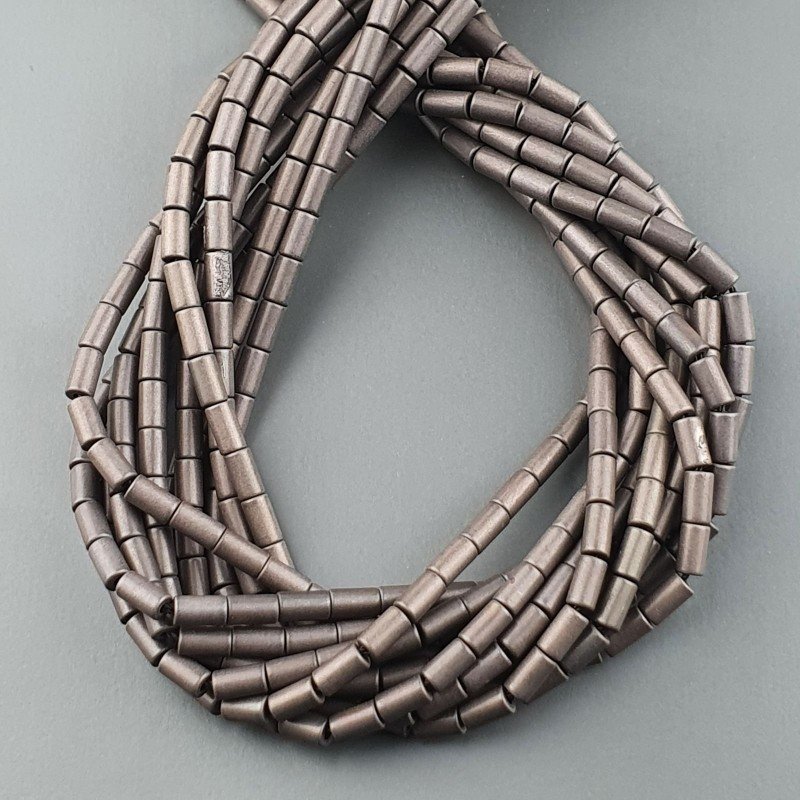 Ematite Perline Forma Cilindro Pepite Liscio Satinato-Matte Foro Passante 03X05mm-Bronzato Ematite Perline Forma Cilindro Pepite Liscio Satinato-Matte Foro Passante 03X05mm-Bronzato
