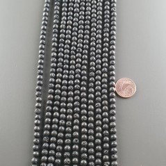 Pietra Lavica Nera Perline Forma Tondo Liscio 04mm