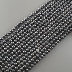 Pietra Lavica Nera Perline Forma Tondo Liscio 04mm