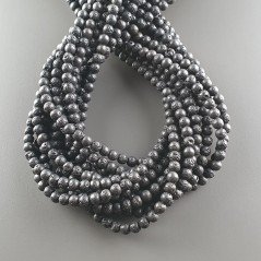 Pietra Lavica Nera Perline Forma Tondo Liscio 04mm