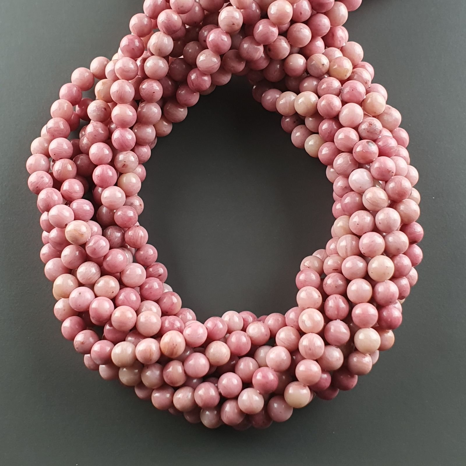 Rhodonite Perline Forma Tondo Liscio 04mm