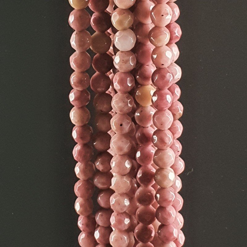Rhodonite Prima Scelta Perline Forma Tondo Sfaccettato 04mm