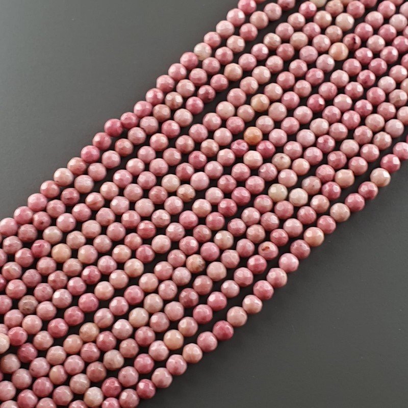Rhodonite Prima Scelta Perline Forma Tondo Sfaccettato 04mm