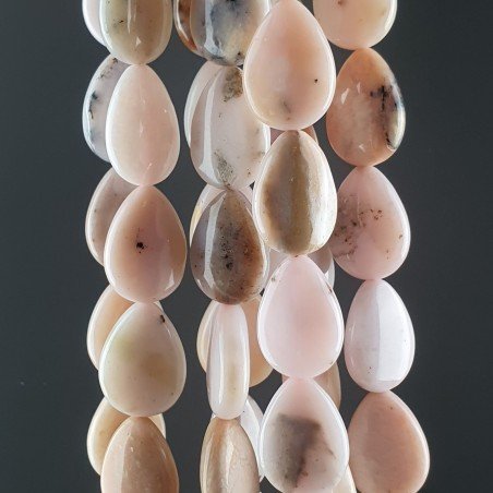 Opale Rosa Naturale Perline Forma Goccia Piatto Liscio Foro Passante 13x18mm