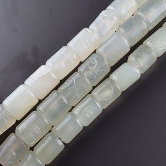 Giada Naturale Perline Forma Cilindro Liscio Lavorato 13X14mm