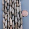 Corallo Fossile Naturale Perline Forma Goccia Tondo Sfaccettato Foro Passante 16x6mm