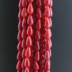 Corallo Bamboo Perline Forma Goccia Tondo Liscio Foro Passante 06x10mm