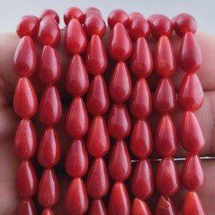 Corallo Bamboo Perline Forma Goccia Tondo Liscio Foro Passante 06x10mm