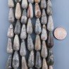 Corallo Fossile Naturale Perline Forma Goccia Tondo Sfaccettato Foro Passante 20x8mm