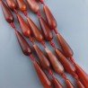 Corniola Naturale Perline Forma Goccia Tondo Sfaccettato Foro Passante 10X29mm