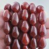 Corniola Naturale Perline Forma Goccia Tondo Liscio Foro Passante 12-13X17-18mm
