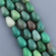 Crisoprasio Perline Forma Goccia Tondo Liscio Foro Passante 12x09mm Crisoprasio Perline Forma Goccia Tondo Liscio Foro Passante 12x09mm