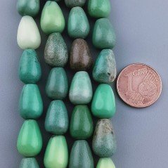 Crisoprasio Perline Forma Goccia Tondo Liscio Foro Passante 12x09mm Crisoprasio Perline Forma Goccia Tondo Liscio Foro Passante 12x09mm