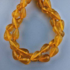 Citrino Idrotermale Perline Forma Goccia Tondo Sfaccettato Foro Passante 10X14mm