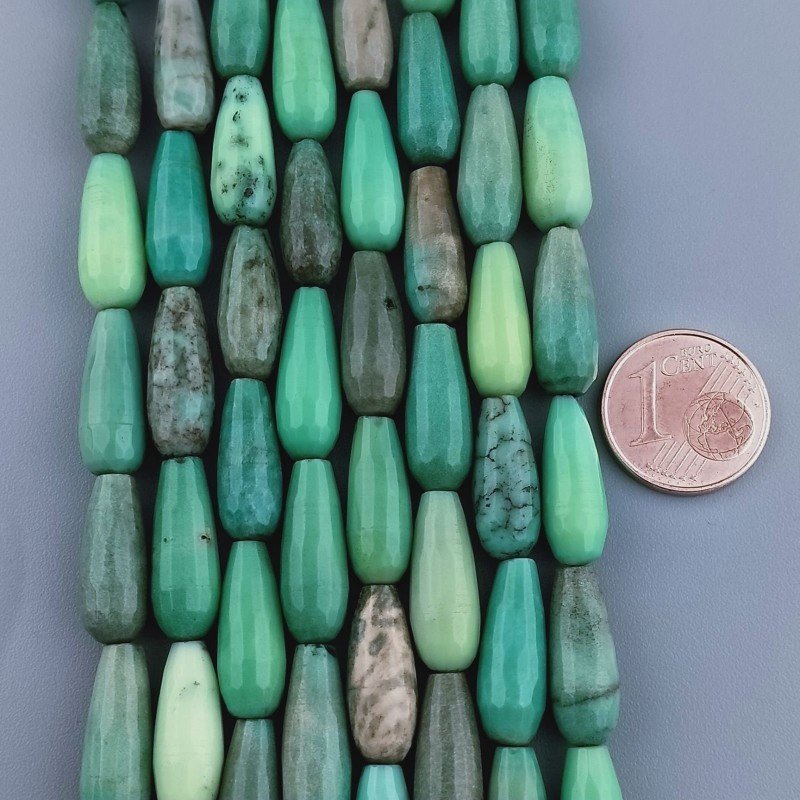 Crisoprasio Perline Forma Goccia Tondo Sfaccettato Foro Passante 16x6mm Crisoprasio Perline Forma Goccia Tondo Sfaccettato Foro Passante 16x6mm