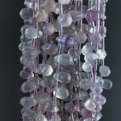 Fluorite Naturale Perline Forma Goccia Tondo Liscio Foro Laterale 08X11mm