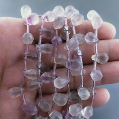 Fluorite Naturale Perline Forma Goccia Tondo Liscio Foro Laterale 08X11mm