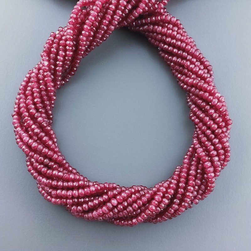 Giada Rubino in Perline Forma Rondelle Sfaccettato Foro Passante 03mm