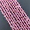 Giada Rosa in Perline Forma Rondelle Sfaccettato Foro Passante 04mm