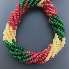 Giada Multicolore in Perline Forma Rondelle Sfaccettato Foro Passante 04mm