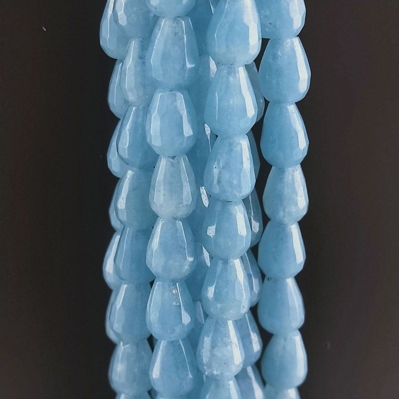 Angelite Perline Forma Goccia Tondo Sfaccettato Foro Passante 06x08mm