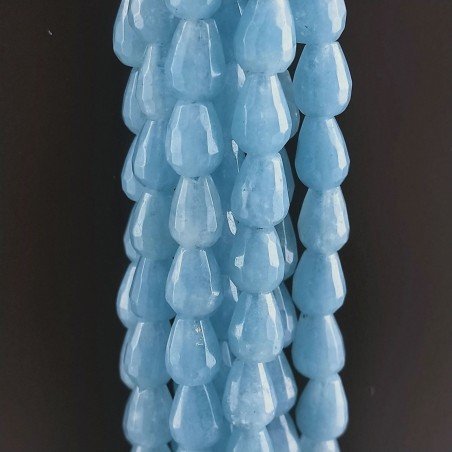 Angelite Perline Forma Goccia Tondo Sfaccettato Foro Passante 06x08mm