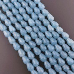 Angelite Perline Forma Goccia Tondo Sfaccettato Foro Passante 06x08mm