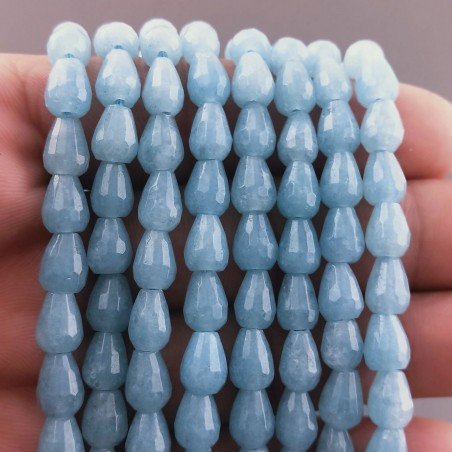 Angelite Perline Forma Goccia Tondo Sfaccettato Foro Passante 06x08mm