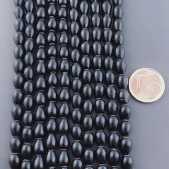 Agata Nera Perline Forma Goccia Tondo Liscio Foro Passante 05x06mm