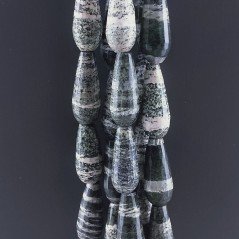 Serpentite Naturale in Perline Forma Goccia Tondo Sfaccettato Foro Passante 20x8mm