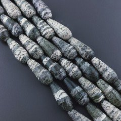 Serpentino Naturale in Perline Forma Goccia Tondo Sfaccettato Foro Passante 20x8mm