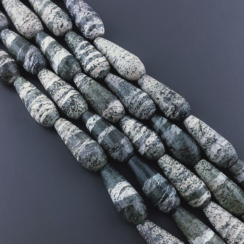 Serpentite Naturale in Perline Forma Goccia Tondo Sfaccettato Foro Passante 20x8mm