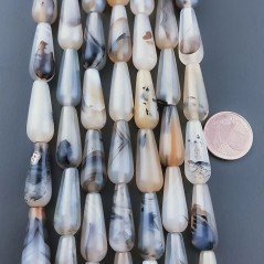 Agata Botswana Perline Forma Goccia Tondo Liscio Foro Passante 08X20mm