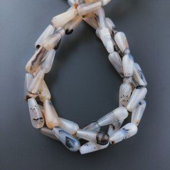 Agata Botswana Perline Forma Goccia Tondo Liscio Foro Passante 08X20mm