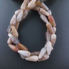 Agata Botswana Striata Naturale Perline Forma Goccia Tondo Sfaccettato Foro Passante 20x8mm