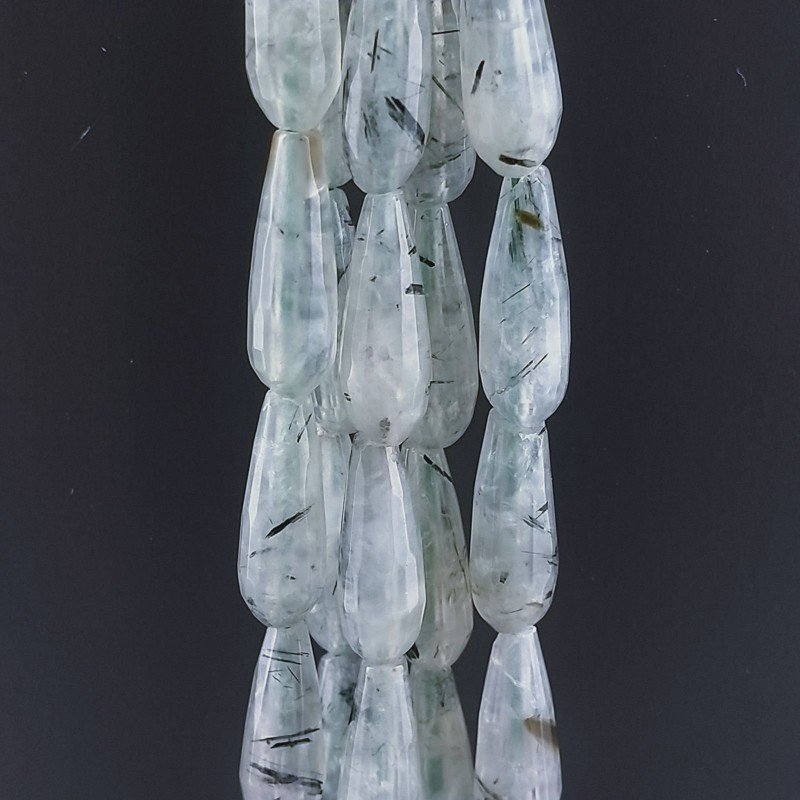 Prenite Naturale in Perline Forma Goccia Tondo Sfaccettato Foro Passante 16x6mm Prenite Naturale in Perline Forma Goccia Tondo Sfaccettato Foro Passante 16x6mm