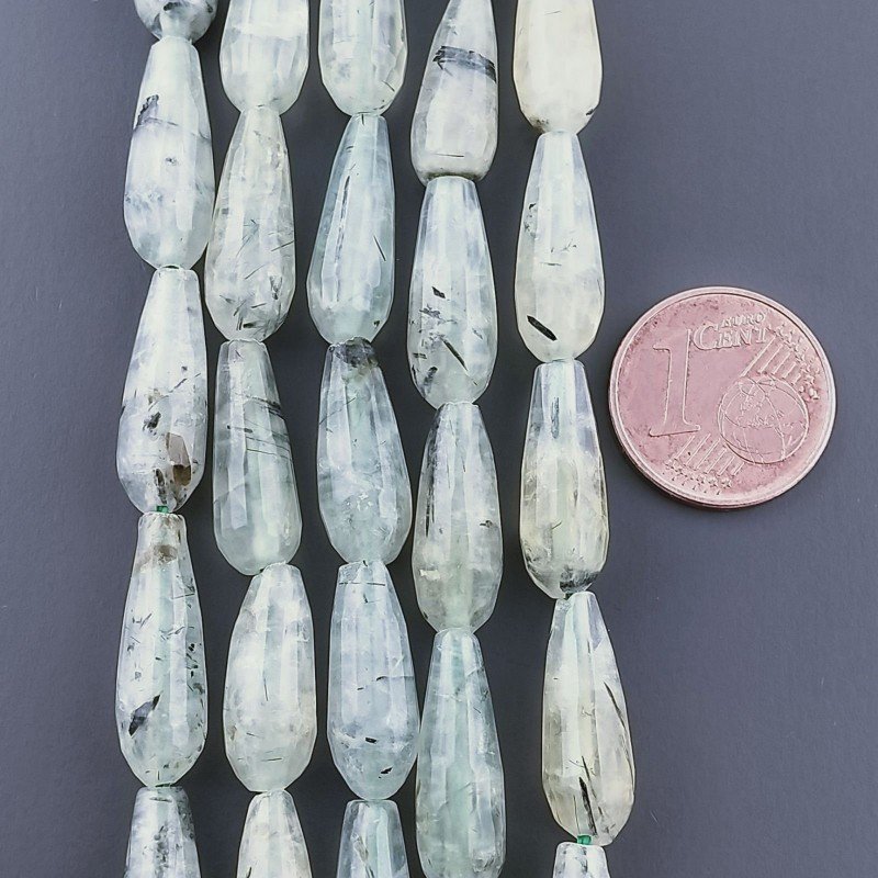 Prenite Naturale in Perline Forma Goccia Tondo Sfaccettato Foro Passante 16x6mm Prenite Naturale in Perline Forma Goccia Tondo Sfaccettato Foro Passante 16x6mm