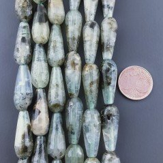 Prenite Naturale in Perline Forma Goccia Tondo Sfaccettato Foro Passante 08X20mm Prenite Naturale in Perline Forma Goccia Tondo Sfaccettato Foro Passante 08X20mm