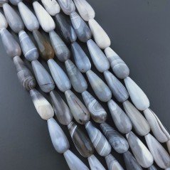 Agata Botswana Naturale Perline Forma Goccia Tondo Sfaccettato Foro Passante 20x8mm