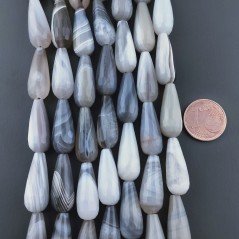 Agata Botswana Naturale Perline Forma Goccia Tondo Sfaccettato Foro Passante 20x8mm