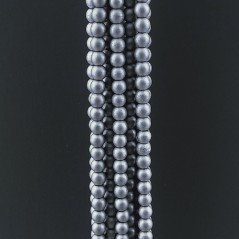 Ematite Argentato Perline Forma Tondo Liscio Satinato-Matte 03mm