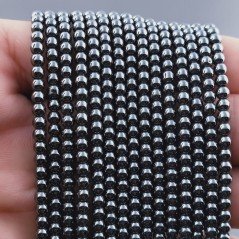 Ematite Naturale Perline Forma Tondo Liscio 03mm